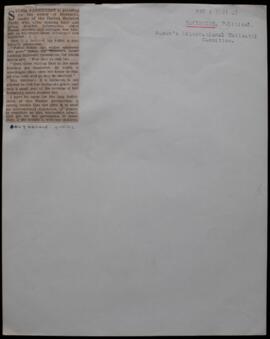 Press cutting re Women's International Matteotti Committee, 1932