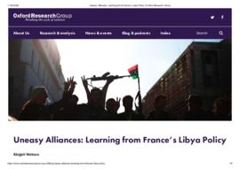 Uneasy Alliances_ Learning from France's Libya Policy.pdf